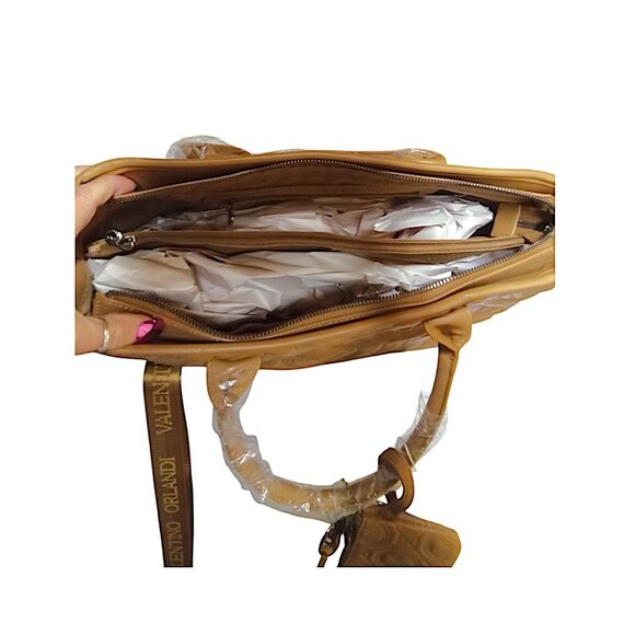 Valentino Orlandi NEW❤️‍🔥 2 Pc Taupe Tote & Pouch 3 Compartment NWT $359 - Picture 6 of 9